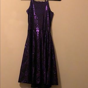 Black Milk NWT Purple Cross Strap Skater Dress